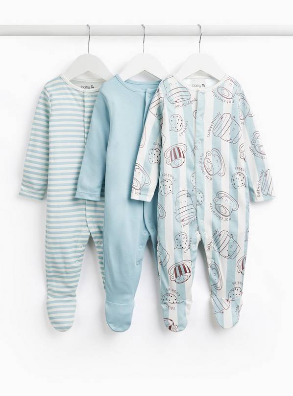Hot Chocolate & Cookies Sleepsuits 3-Pack 12-18 months